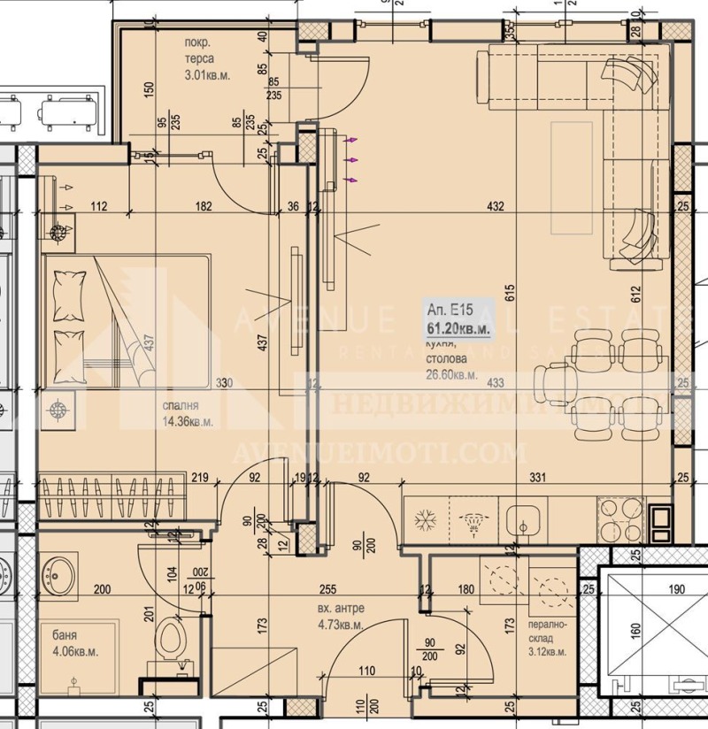 Te koop  1 slaapkamer Plovdiv , Juzjen , 75 m² | 89164143 - afbeelding [2]
