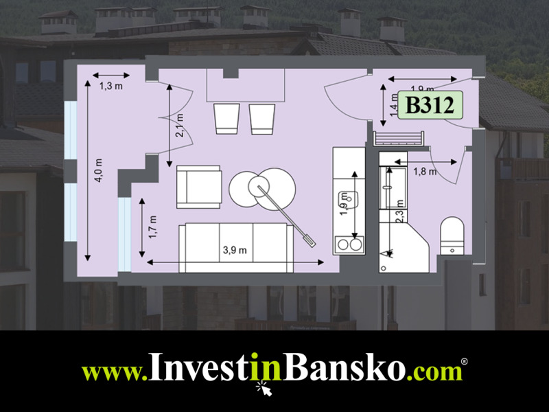 Продава 1-СТАЕН в област Благоевград, гр. Банско - 38 кв.м / 45 000 € » 88 012.35 лв., ГЛОБЪЛ ИНВЕСТМЪНТ ПРОПЪРТИС