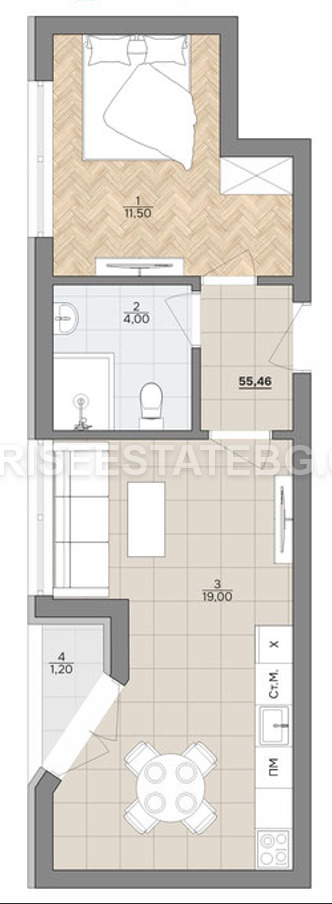 Продава  2-стаен град Варна , м-т Ален мак , 56 кв.м | 95918414 - изображение [5]