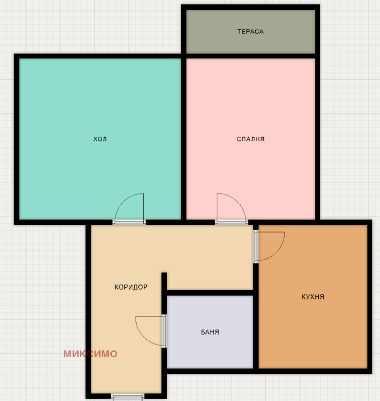 На продаж  1 спальня Русе , Централен южен район , 70 кв.м | 81720484