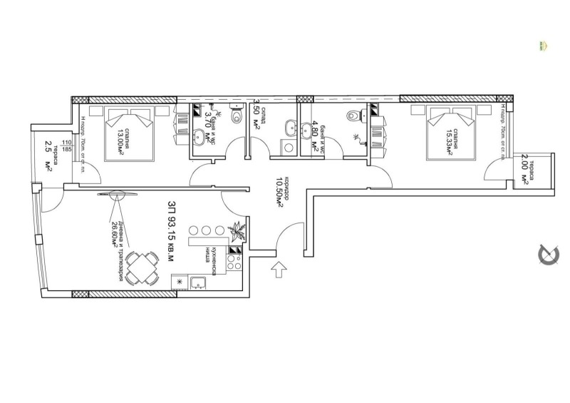 Na prodej  2 ložnice Plovdiv , Sadijski , 115 m2 | 65636466 - obraz [2]