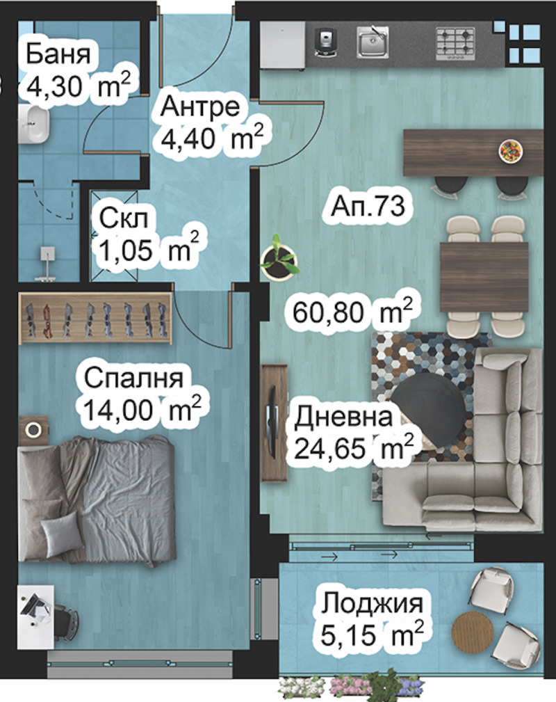 Προς πώληση  1 υπνοδωμάτιο Πλοβδηβ , Μλαδεζκη Χαλμ , 71 τ.μ | 81116924 - εικόνα [2]