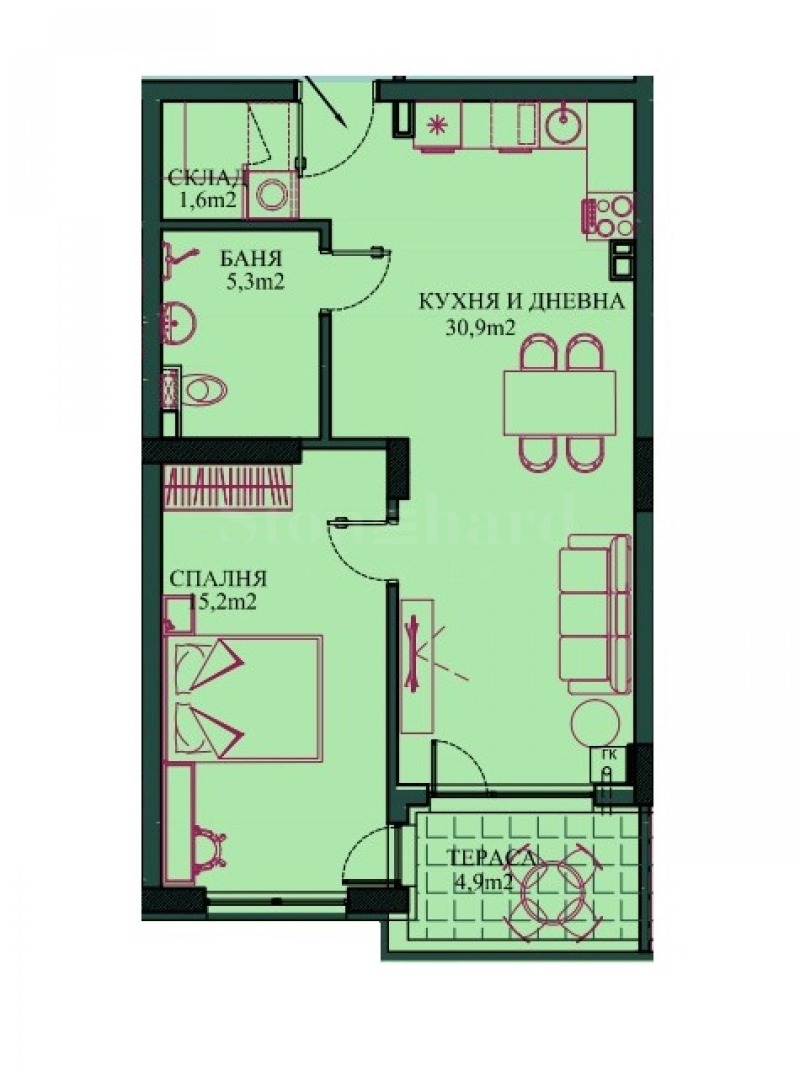 Продава 2-СТАЕН, гр. София, Малинова долина, снимка 2 - Апартаменти - 53119651