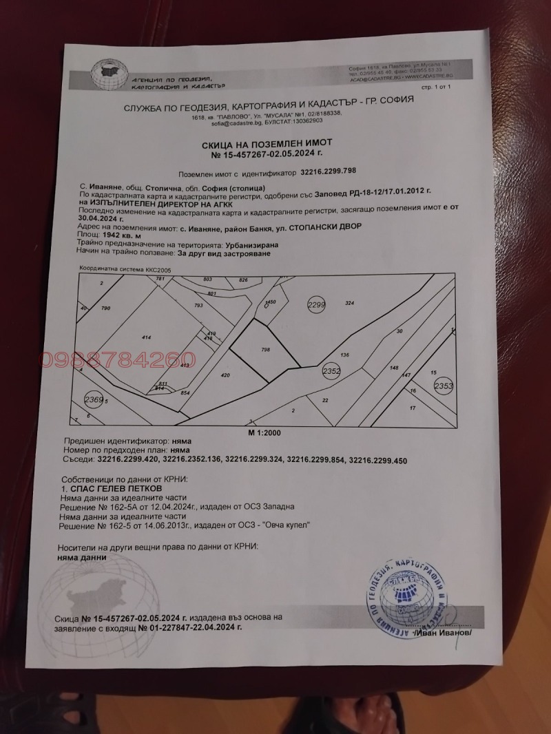 Продава ПАРЦЕЛ, гр. София, с. Иваняне, снимка 5 - Парцели - 53007722
