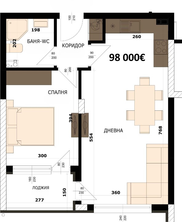 Продава 2-СТАЕН, гр. Варна, Кайсиева градина, снимка 2 - Апартаменти - 53602082
