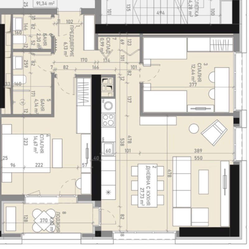 Продава 3-СТАЕН, гр. София, Банишора, снимка 3 - Апартаменти - 53088795