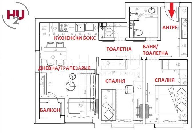 En venta  2 dormitorios Sofia , Manastirski livadi , 77 metros cuadrados | 86124770 - imagen [2]