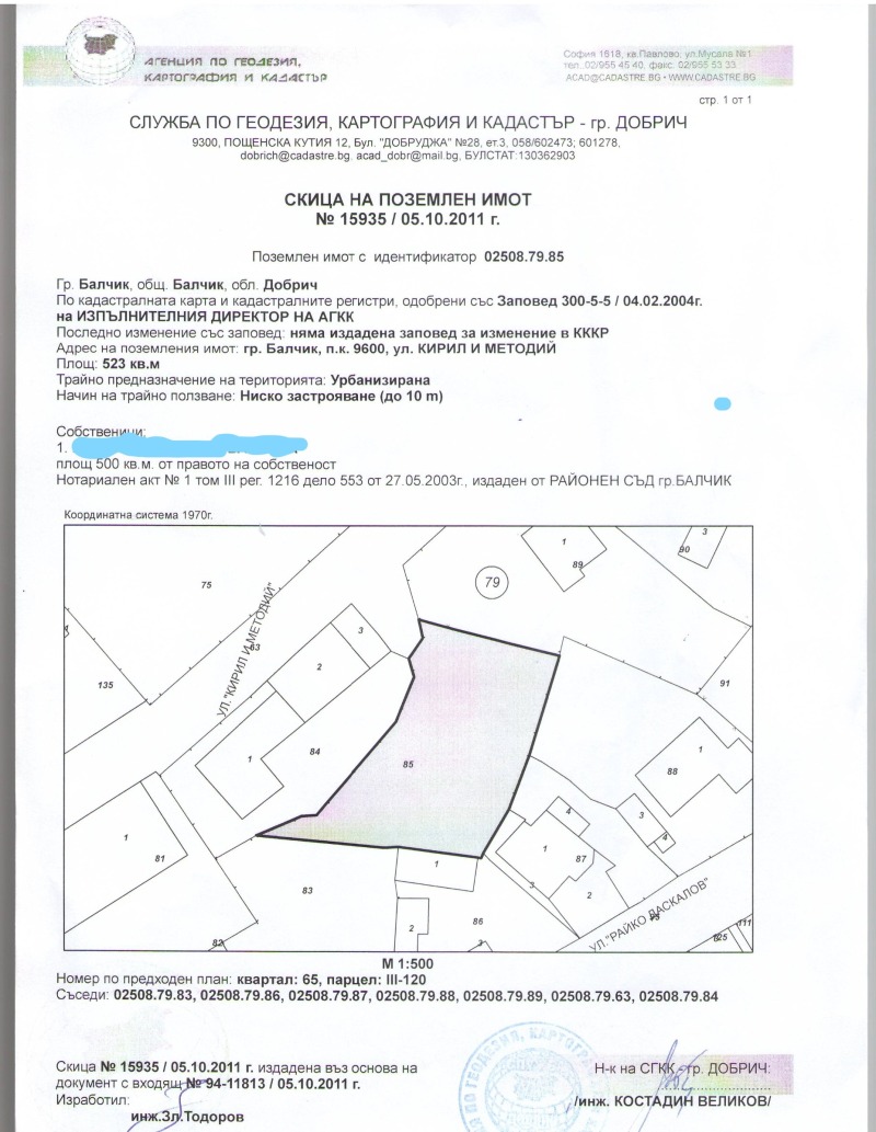 Zu verkaufen  Handlung region Dobritsch , Baltschik , 1018 qm | 70544936