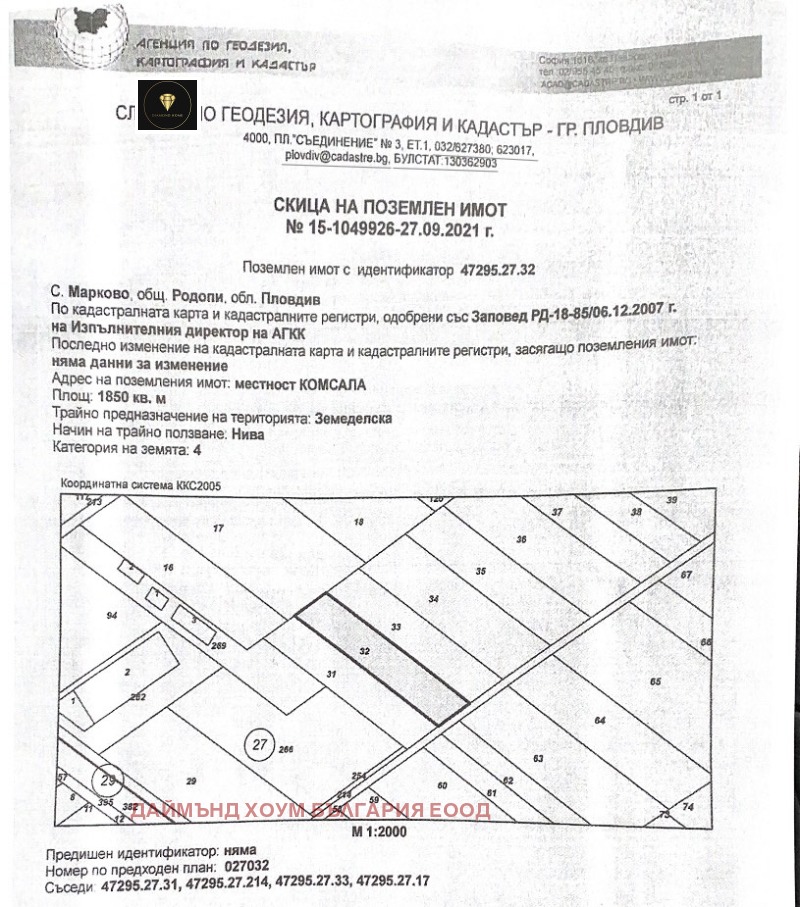 Продава  Парцел област Пловдив , с. Първенец , 1850 кв.м | 51700552 - изображение [5]