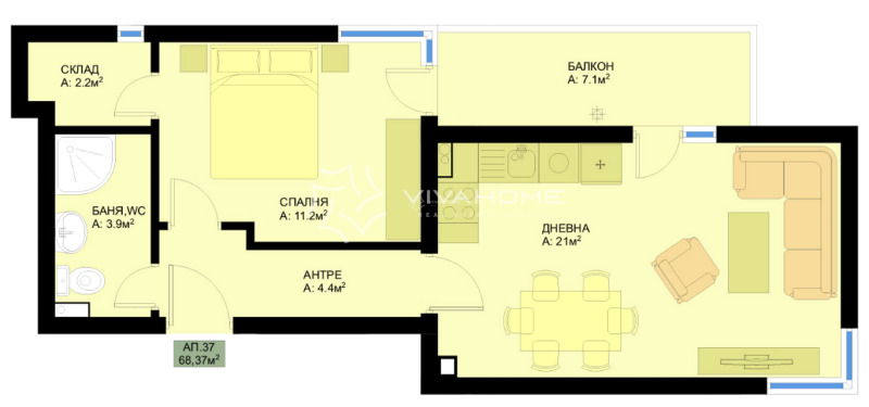 Продава 2-СТАЕН, гр. Варна, Гранд Мол, снимка 9 - Aпартаменти - 49390306