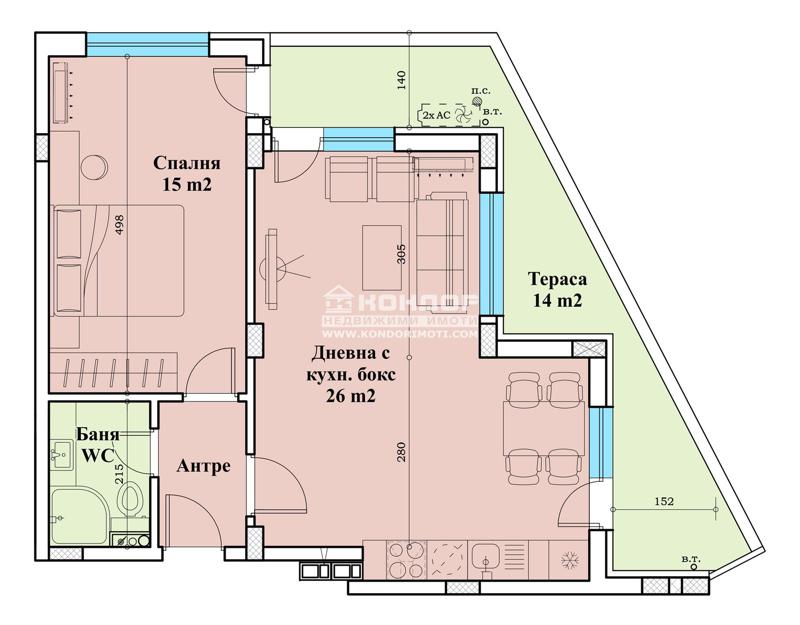 Продава  2-стаен град Пловдив , Христо Смирненски , 83 кв.м | 38156242 - изображение [2]