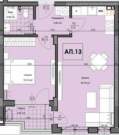 Продаја  1 спаваћа соба Пловдив , Каршијака , 58 м2 | 55792979 - слика [2]