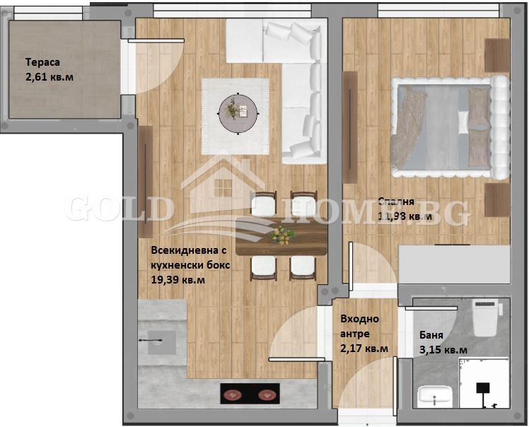 Satılık  1 yatak odası Plovdiv , Hristo Smirnenski , 56 metrekare | 47026045 - görüntü [2]