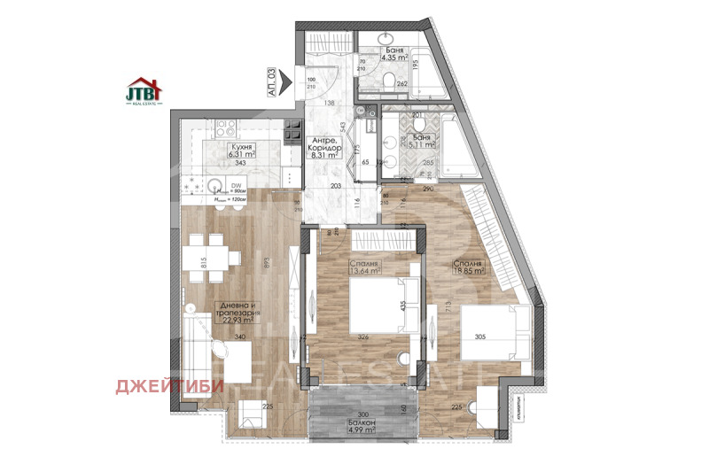 Продава 3-СТАЕН, гр. София, Гоце Делчев, снимка 4 - Апартаменти - 52447103