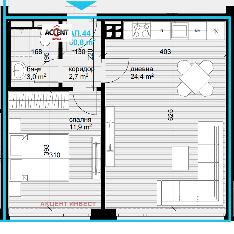 Satılık  1 yatak odası Varna , Asparuhovo , 58 metrekare | 66023850 - görüntü [3]