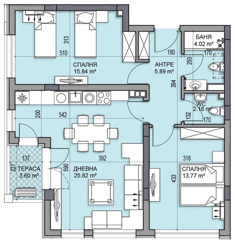For Sale  2 bedroom Plovdiv , Gagarin , 104 sq.m | 76213722 - image [5]