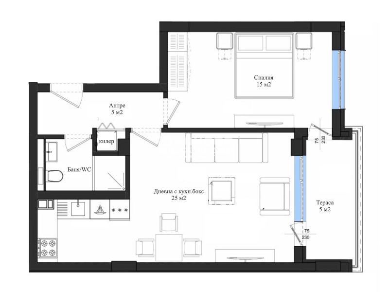 Zu verkaufen  1 Schlafzimmer Plowdiw , Karschijaka , 73 qm | 19996753