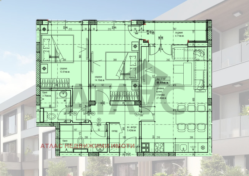 De vânzare  2 dormitoare Plovdiv , Proslav , 101 mp | 92955717