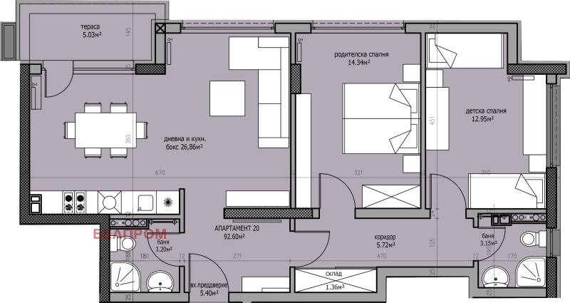 Продава 3-СТАЕН, гр. София, Студентски град, снимка 3 - Апартаменти - 52848149