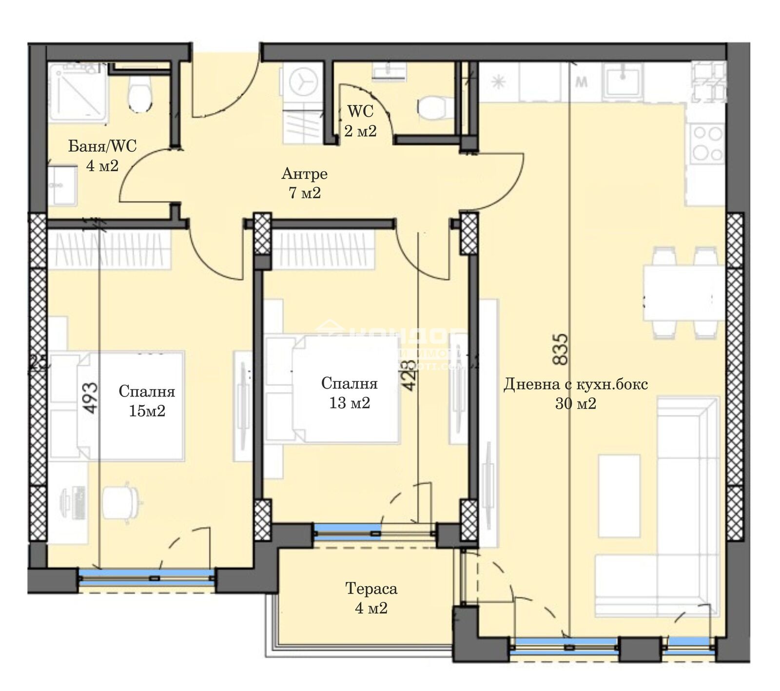 Продава 3-СТАЕН, гр. Пловдив, Тракия, снимка 2 - Апартаменти - 49953889