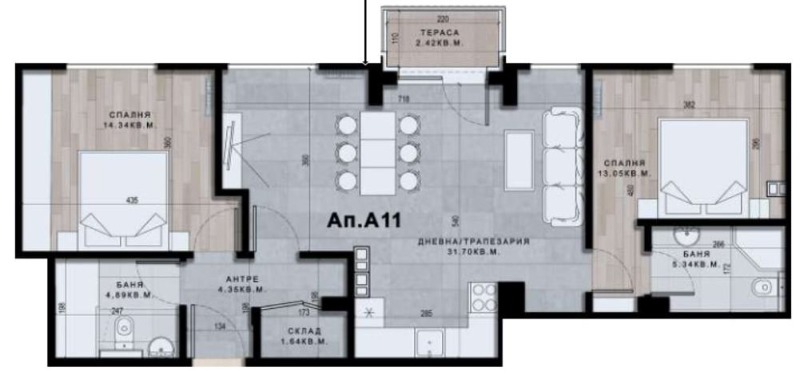 En venta  2 dormitorios Sofia , Mladost 1 , 114 metros cuadrados | 88493204 - imagen [3]