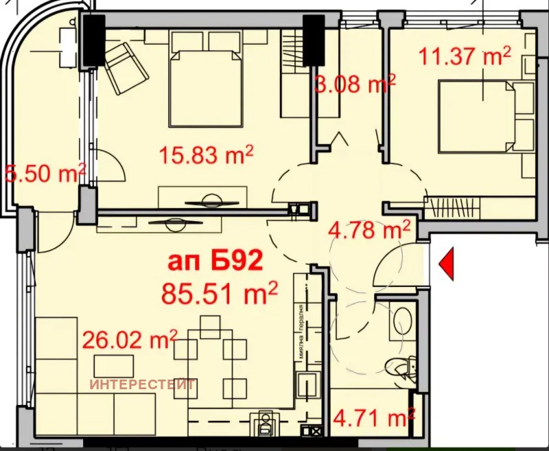 Продава 3-СТАЕН, гр. Бургас, Изгрев, снимка 4 - Апартаменти - 53534635