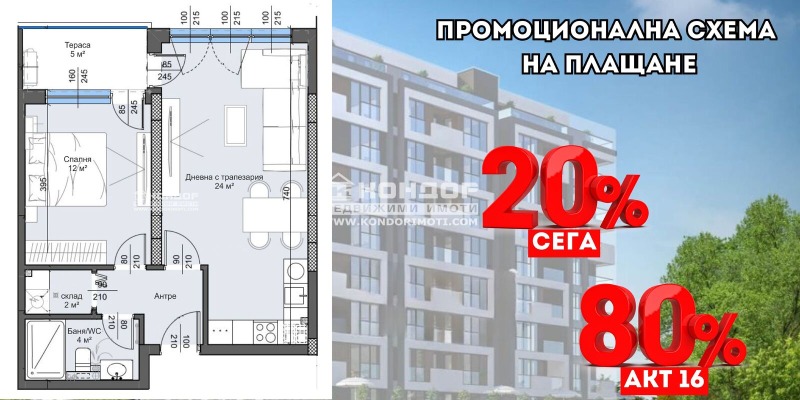 Продава 2-СТАЕН, гр. Пловдив, Тракия