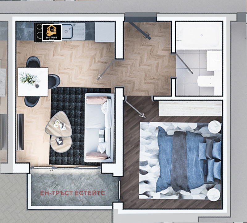Till salu  1 sovrum Sofia , Zona B-19 , 57 kvm | 68429187