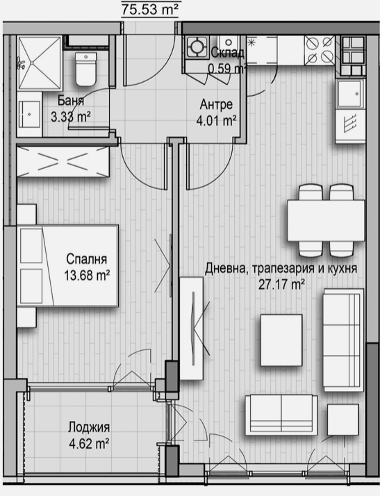Na prodej  1 ložnice Sofia , Vitoša , 76 m2 | 70986255 - obraz [6]