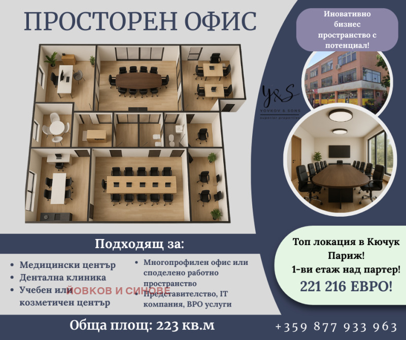 На продаж  1 спальня Пловдив , Кючук Париж , 223 кв.м | 46696136