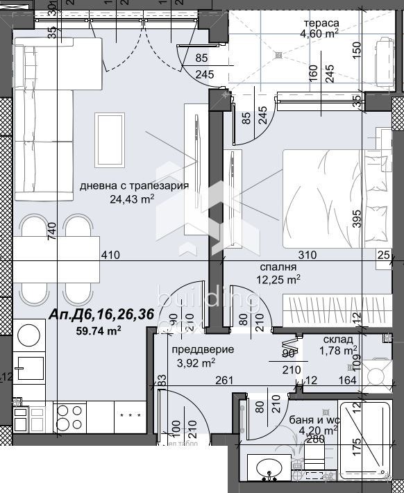 Till salu  1 sovrum Plovdiv , Trakija , 71 kvm | 55606073 - bild [2]