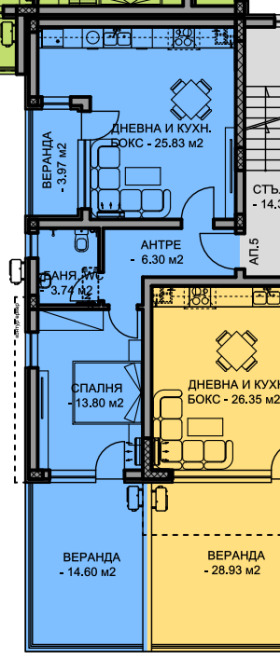 Продава 2-стаен