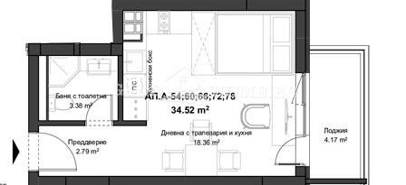 Satılık  Stüdyo Plovdiv , Kyuçuk Parij , 45 metrekare | 87108622 - görüntü [2]