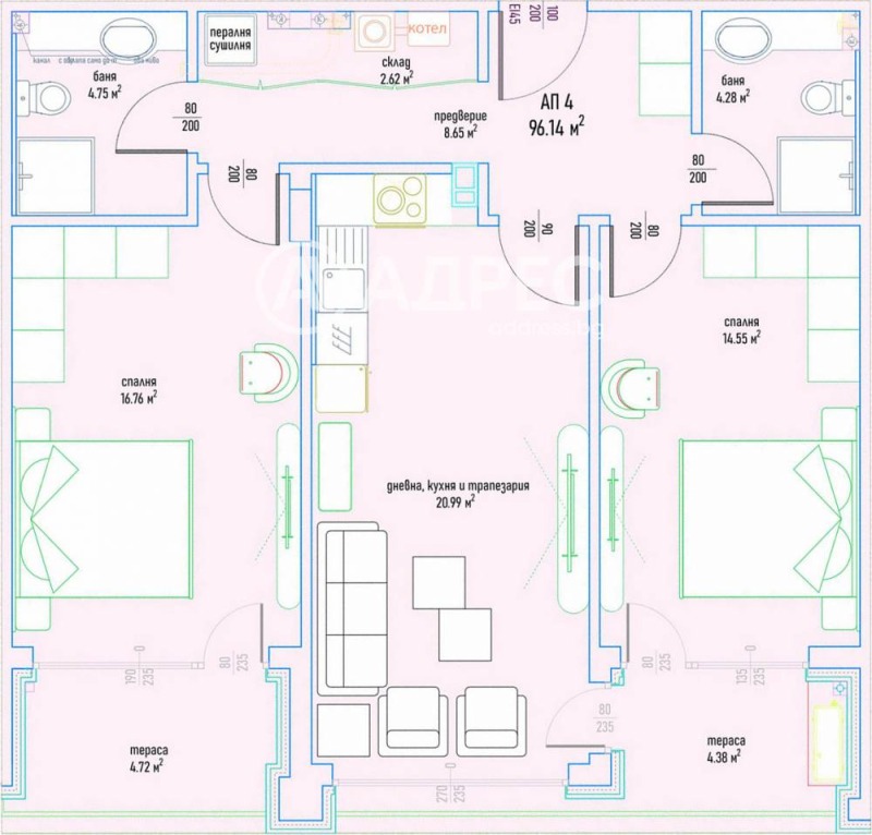 Продава 3-СТАЕН, гр. София, Малинова долина, снимка 4 - Aпартаменти - 47275839