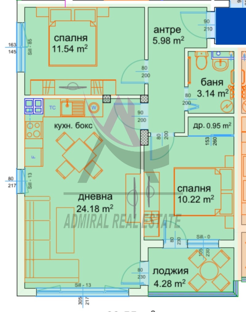 Продаја  2 спаваће собе Варна , Вазраждане 3 , 80 м2 | 15305383 - слика [10]