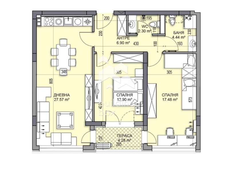 In vendita  2 camere da letto Plovdiv , Gagarin , 104 mq | 79563022 - Immagine [2]