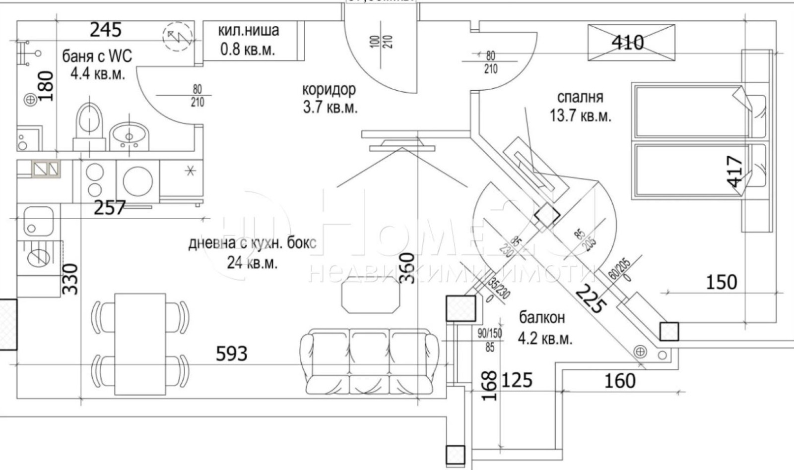 Продава 2-СТАЕН, гр. Варна, Цветен квартал, снимка 3 - Апартаменти - 55364409