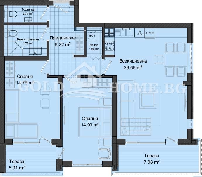 Продава 3-СТАЕН, гр. Пловдив, Гагарин, снимка 6 - Апартаменти - 55588186