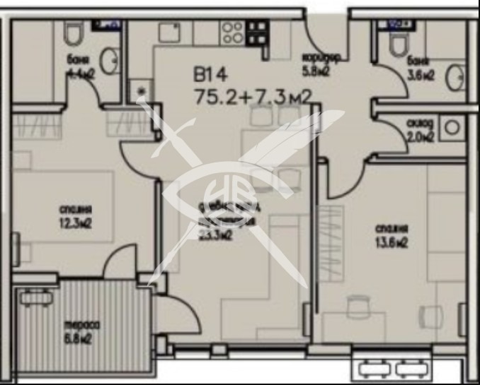 À venda  2 quartos Burgas , Sarafovo , 82 m² | 22708077