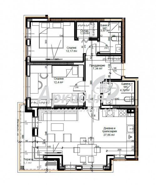 À venda  2 quartos Plovdiv , Vastanitcheski , 109 m² | 31023359