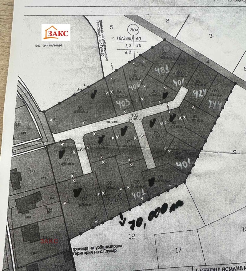 Продава ПАРЦЕЛ в област Кърджали, с. Глухар - 401 кв.м / 28 200 € » 55 154.41 лв., ЗАКС