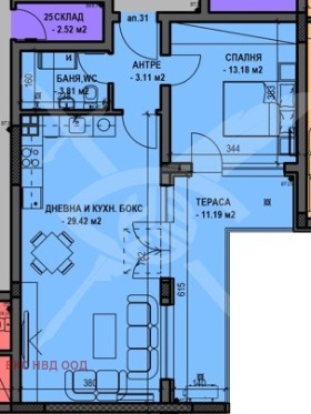 1 bedroom Ostromila, Plovdiv 1