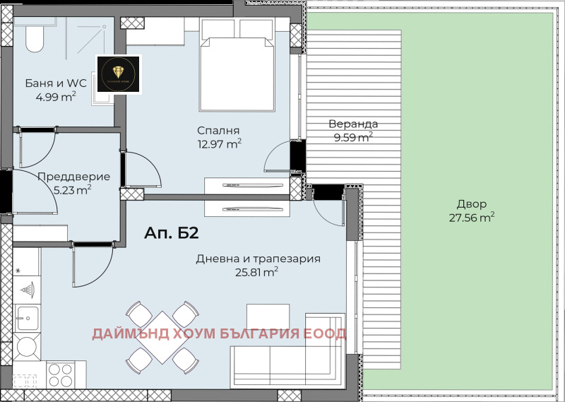 De vânzare  1 dormitor Plovdiv , Belomorsci , 102 mp | 11680547 - imagine [2]