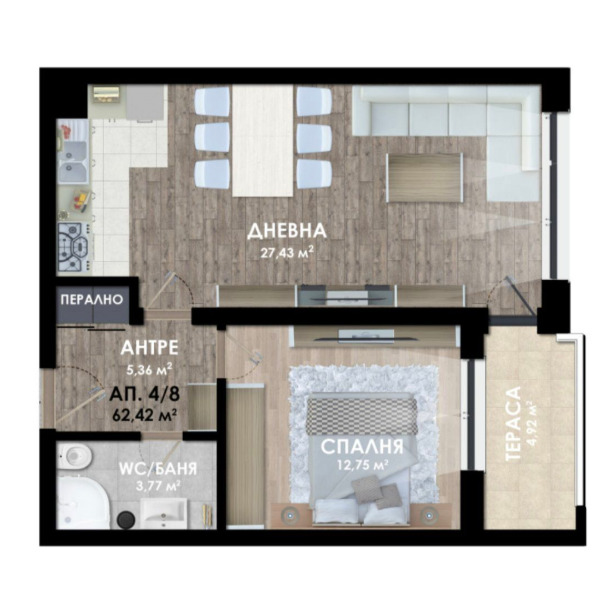 Продава 2-СТАЕН, гр. Пловдив, Христо Смирненски, снимка 6 - Апартаменти - 55102050
