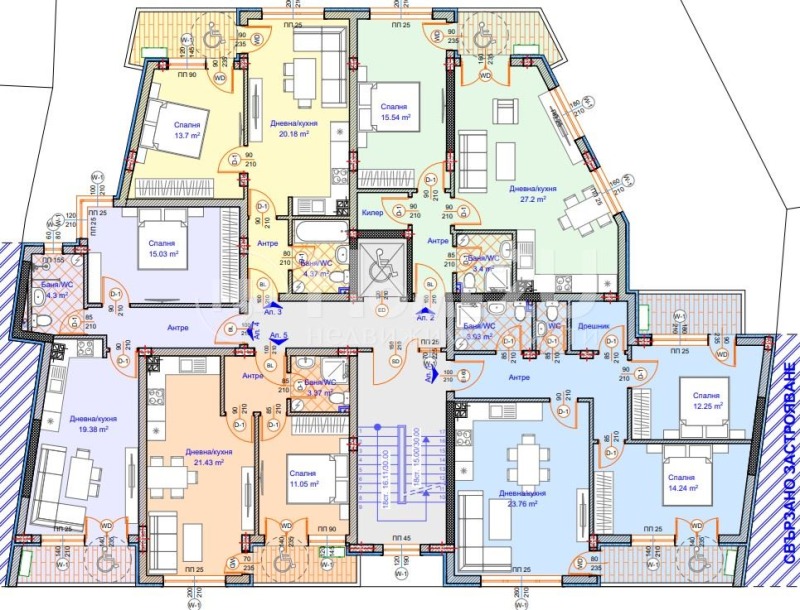 Продаја  1 спаваћа соба Варна , Колхозен пазар , 67 м2 | 43245332 - слика [7]