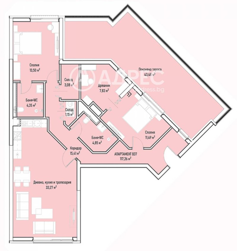 À vendre  2 chambres Sofia , Mladost 4 , 149 m² | 91397278 - image [4]
