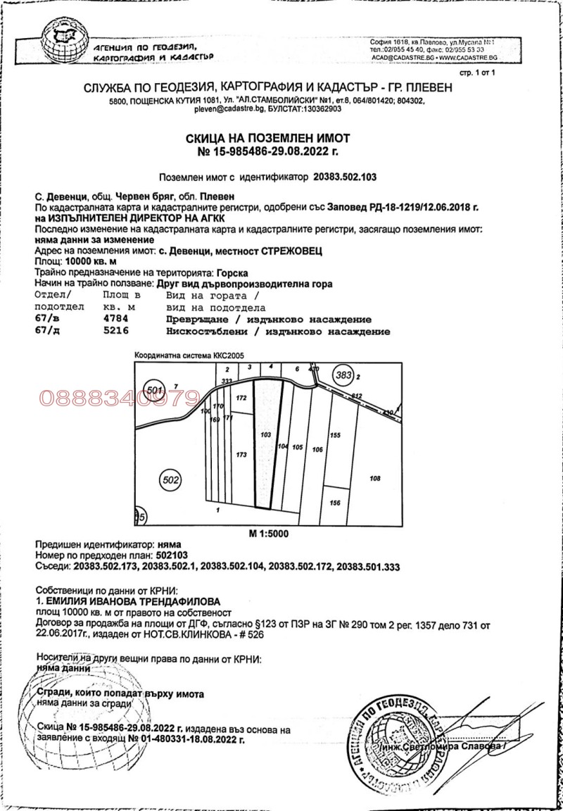 Продава ЗЕМЕДЕЛСКА ЗЕМЯ, гр. Червен бряг, област Плевен