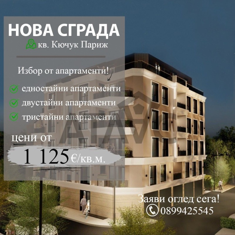 Продава 2-СТАЕН, гр. Пловдив, Кючук Париж, снимка 1 - Aпартаменти - 46673594