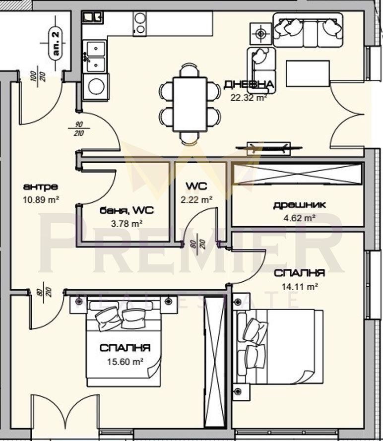 Продава 3-СТАЕН, гр. Варна, Владислав Варненчик 2, снимка 3 - Aпартаменти - 49432667