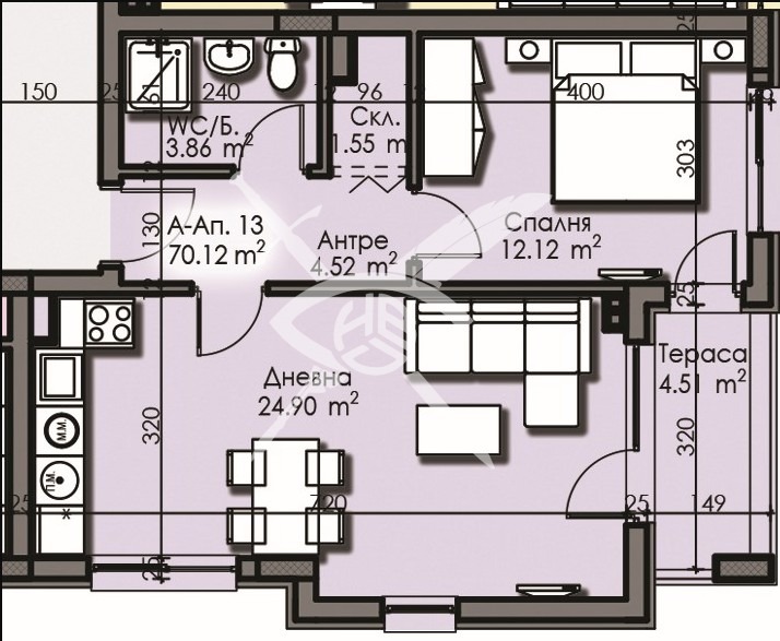 Продава  2-стаен град Бургас , Изгрев , 70 кв.м | 58933829 - изображение [2]